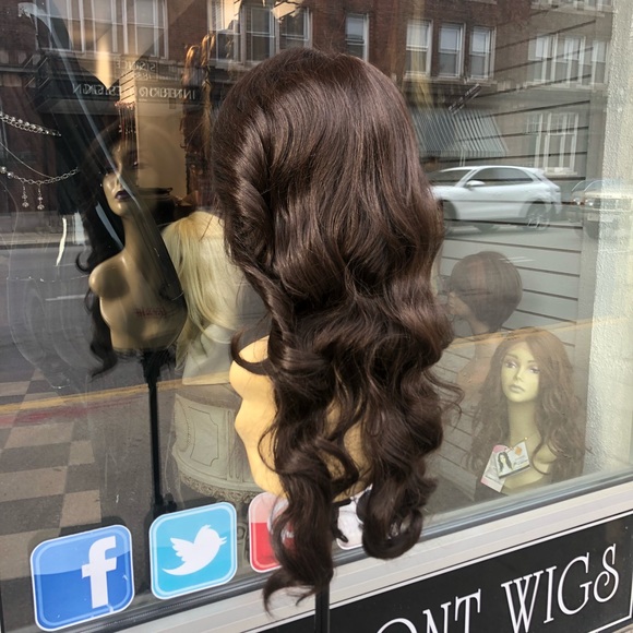 Wig brown Swisslace lacefront Deep Waves 26 Long - Picture 7 of 8